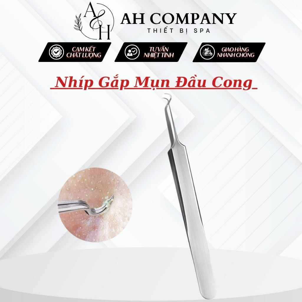Nhíp Gắn Mụn Đầu Cong, Dùng Gắp Mụn Đầu Đen, Mụn Cám, Sợi Bã Nhờn, Sử Dụng Tiện Lợi