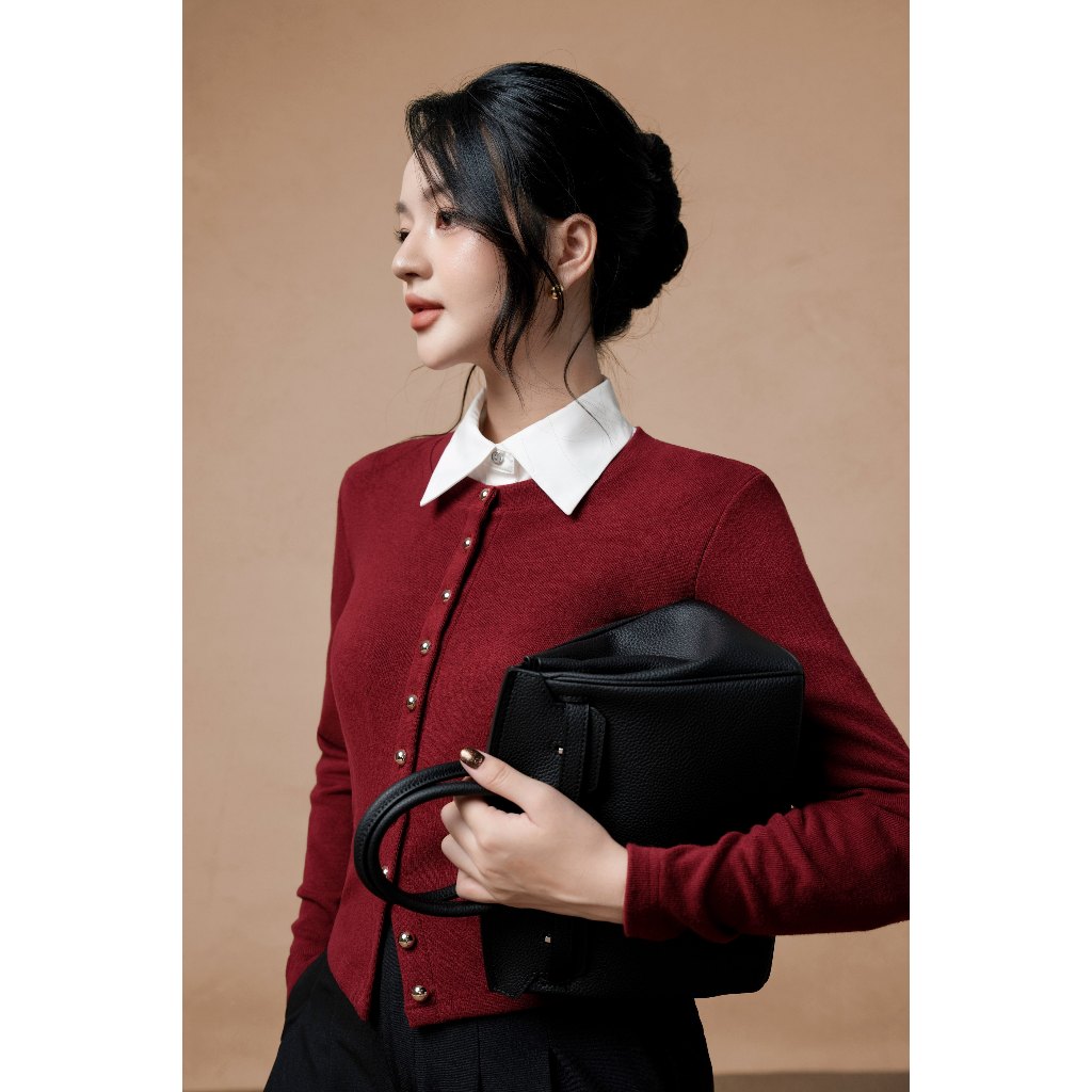 Áo len Cardigan nữ ELLA DORA dài tay cúc trước form gọn thiết kế thanh lịch sang trọng 2 màu [AT70]