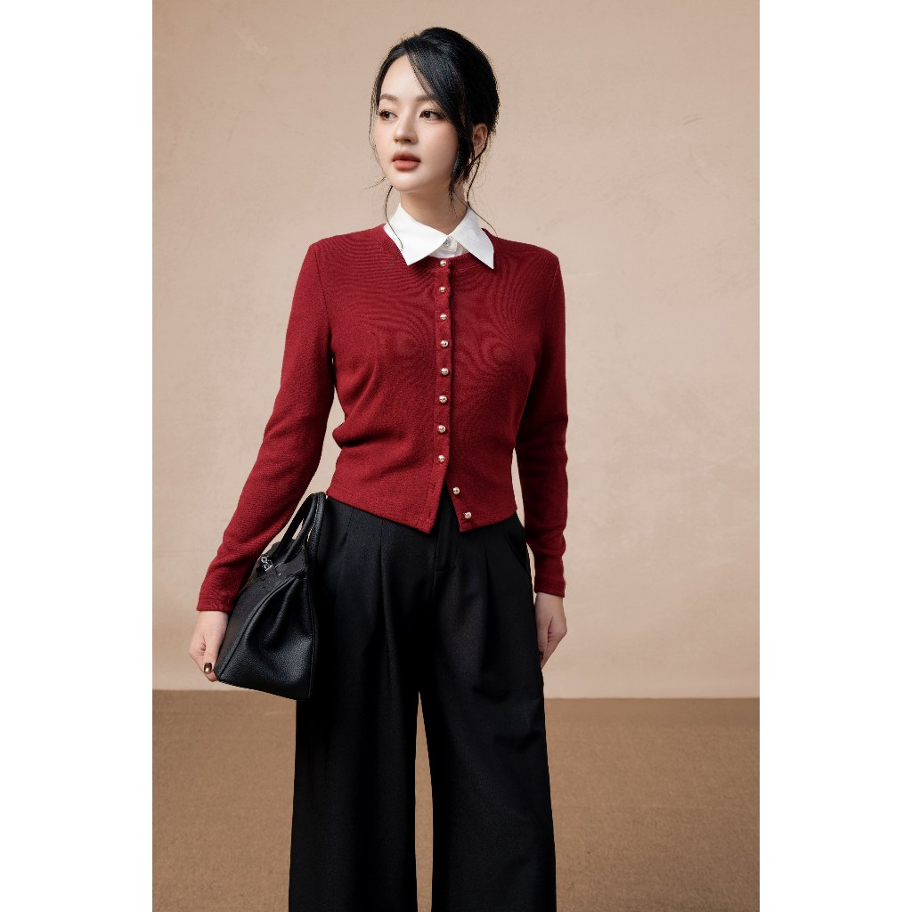Áo len Cardigan nữ ELLA DORA dài tay cúc trước form gọn thiết kế thanh lịch sang trọng 2 màu [AT70]