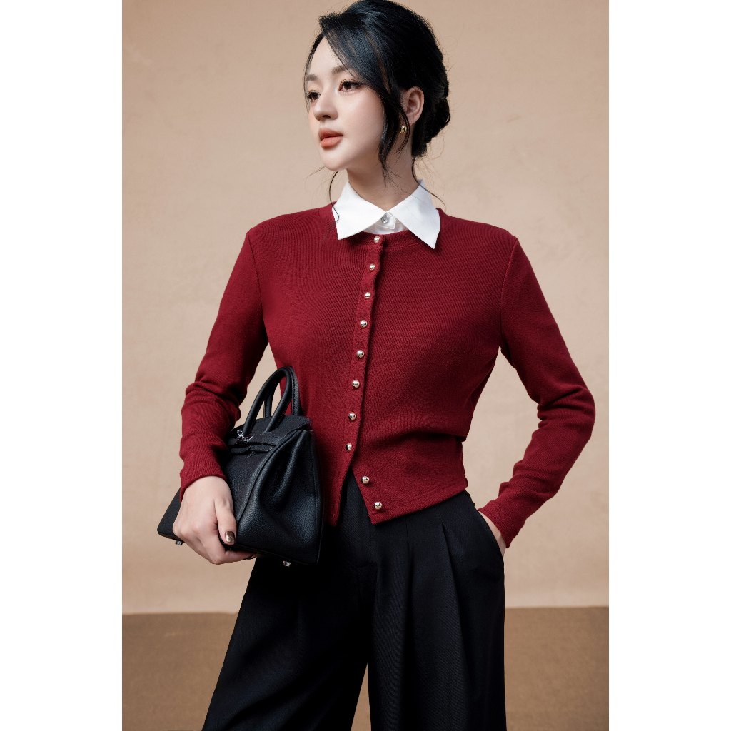 Áo len Cardigan nữ ELLA DORA dài tay cúc trước form gọn thiết kế thanh lịch sang trọng 2 màu [AT70]