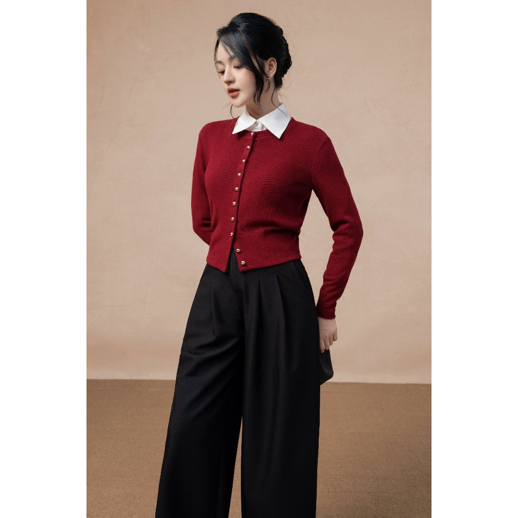 Áo len Cardigan nữ ELLA DORA dài tay cúc trước form gọn thiết kế thanh lịch sang trọng 2 màu [AT70]