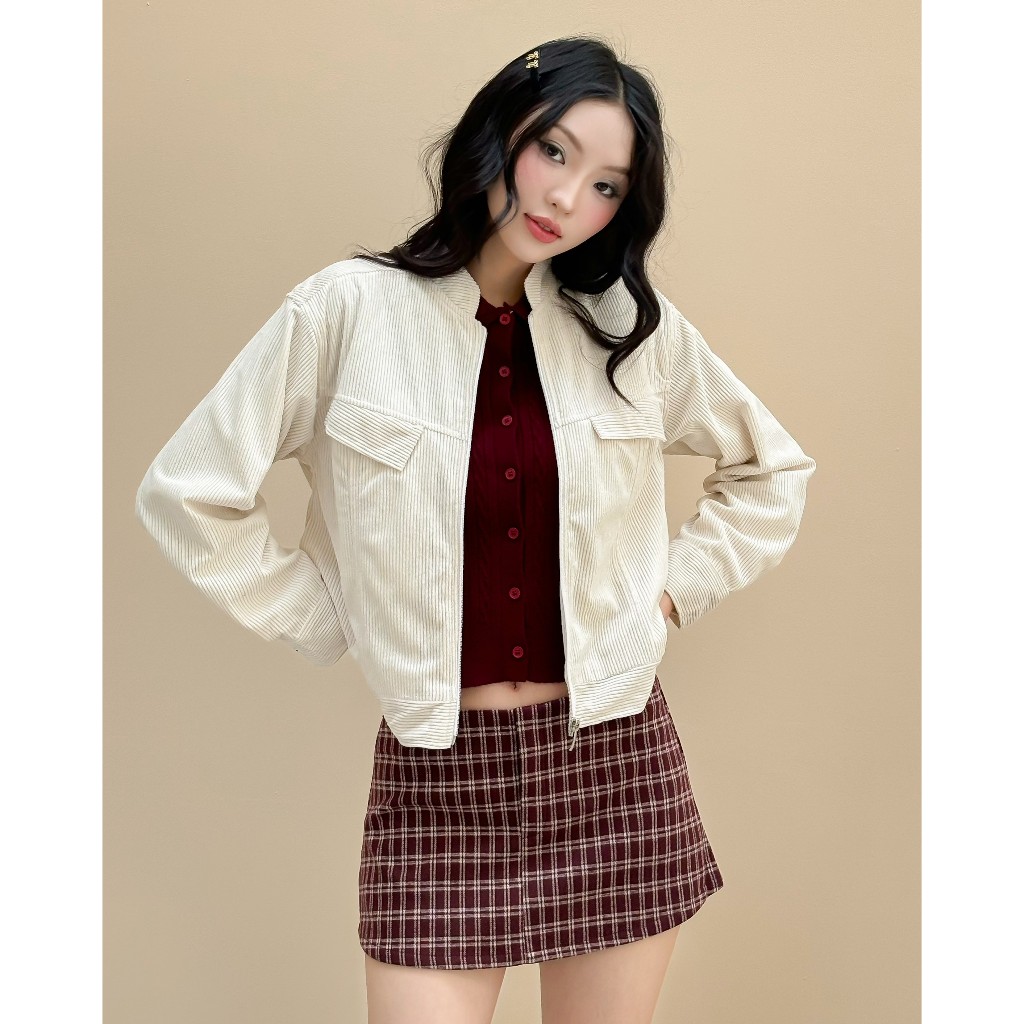 Áo khoác nữ nhung tăm Sunrise Miều Est.2013 dài tay áo khoác basic thời trang Hàn Quốc