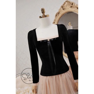Váy nhung phối lưới xoè hàng 2 lớp dày dặn ôm eo lên form chuẩn phong cách tiểu thư nhẹ nhàng sang - Baotrang.clothes