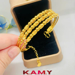 Vòng tay nữ 3 hàng bi xoắn phong cách hiện đại - Phụ Kiện Sang Trọng Dự Tiệc