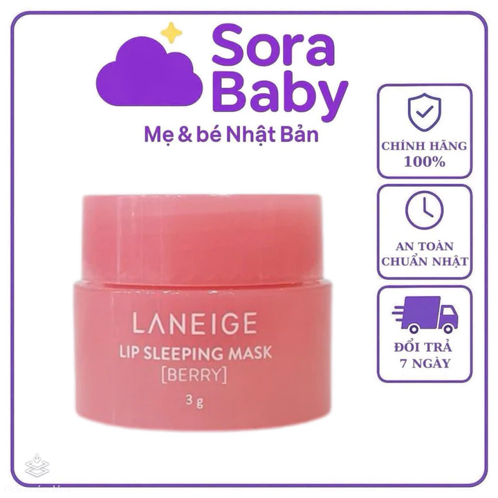 Mặt Nạ Ngủ Môi Laneige 3g Hương Quả Mọng – Dưỡng Môi Mềm Mịn, Căng Mọng