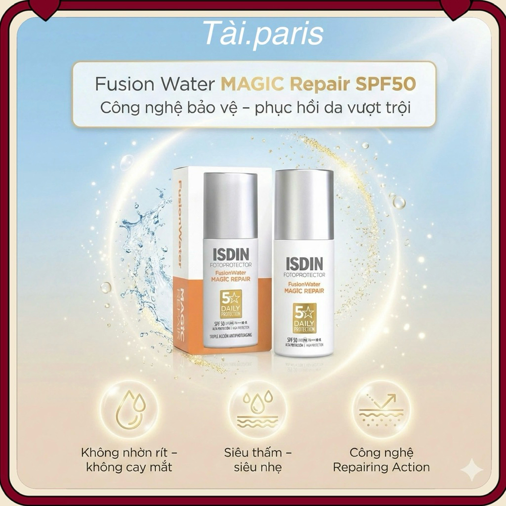 ISDIN Fotoprotector Magic Repair Fusion Water SPF50 - Kem chống nắng ...