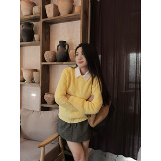 𝐏𝐡𝐢𝐞𝐧 | (Sẵn) W7811 Áo Len Dày Trơn Cổ Tròn Mùa Đông Form Rộng