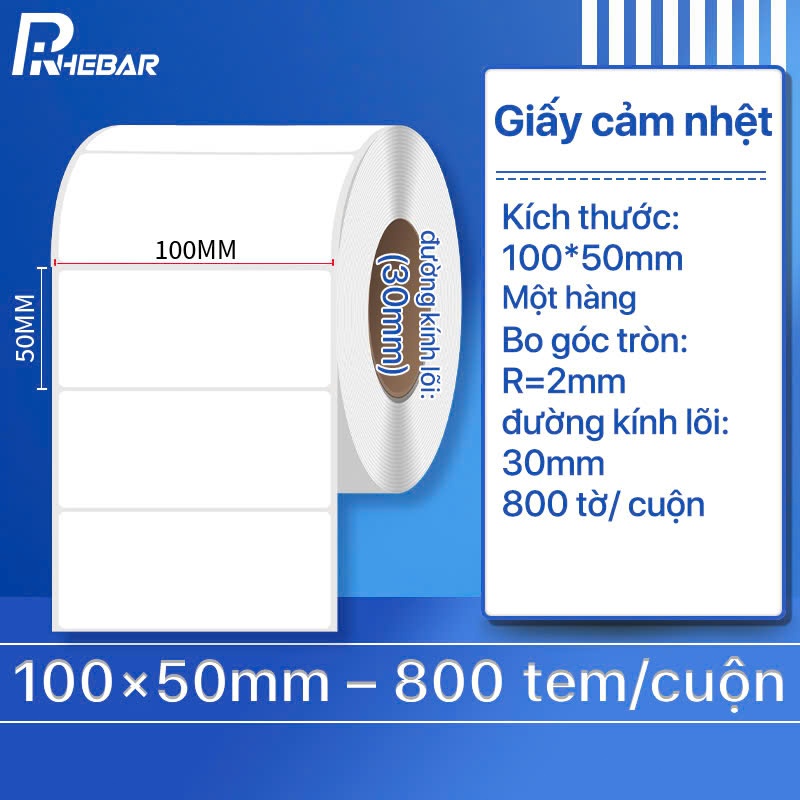 Rhebar Giấy In Tem Nhiệt - Tem Nhãn Decal Nhiệt 100mm x 50mm - Cuộn Tem ...