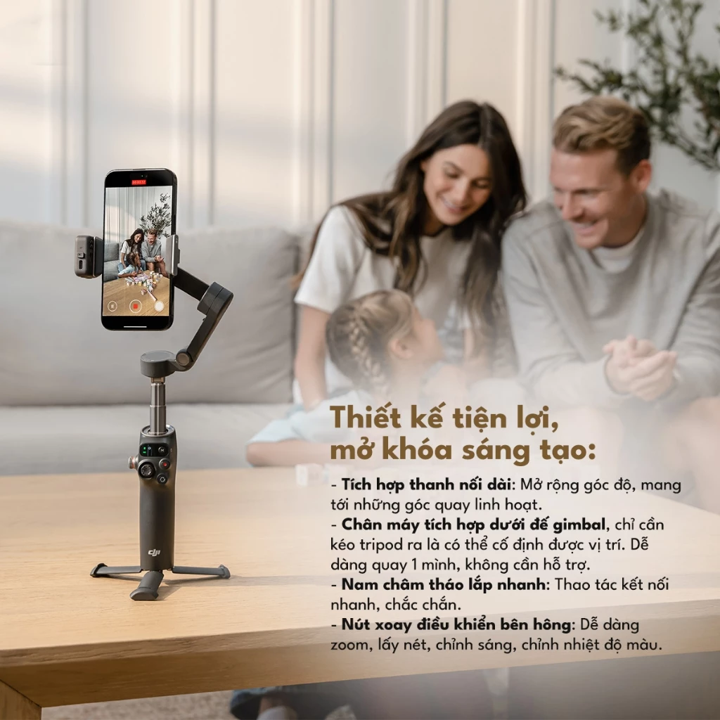 Gimbal Chống Rung Điện Thoại DJI Osmo Mobile 8 Theo Dõi Chủ Thể Cằng Camera Gốc (DJI OM 8)