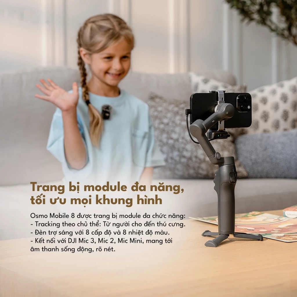 Gimbal Chống Rung Điện Thoại DJI Osmo Mobile 8 Theo Dõi Chủ Thể Cằng Camera Gốc (DJI OM 8)
