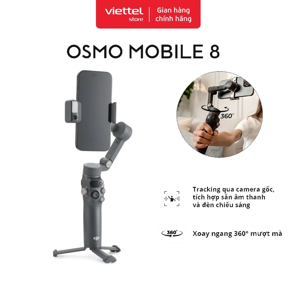 Gimbal Chống Rung Điện Thoại DJI Osmo Mobile 8 Theo Dõi Chủ Thể Cằng Camera Gốc (DJI OM 8)