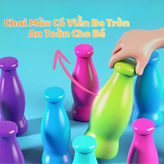 Đồ Chơi Xếp Chai Đúng Màu Rèn Luyện Trí Nhớ, Tư Duy Logic Cho Bé - Đồ Chơi Giáo Dục Sớm Gắn Kết Gia Đình Vui Nhộn