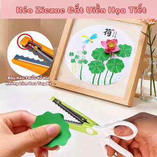 Bộ Dụng Cụ Thủ Công DIY Sáng Tạo Cho Bé Sẵn Kéo Ziczac, Dập Nổi Giấy Hình Dáng Đáng Yêu Cho Bé Làm Đồ Handmade Tại Nhà