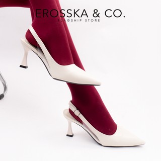 [EROSSKA] - Giày cao gót nữ mũi nhọn trơn kiểu dáng đơn giản màu đen 8cm - EH055