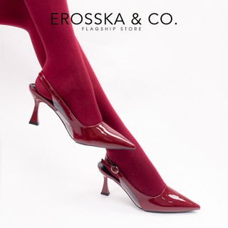 Erosska - Giày cao gót nữ mũi nhọn trơn kiểu dáng đơn giản màu trắng 8cm - DOI55
