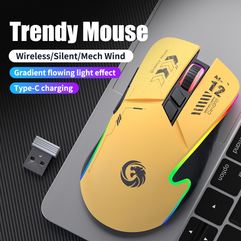 Chuột không dây Bluetooth+USB 2.4 Chuột gaming máy tính sạc nhanh,8 nút silent tắt âm,thiết kế công thái học