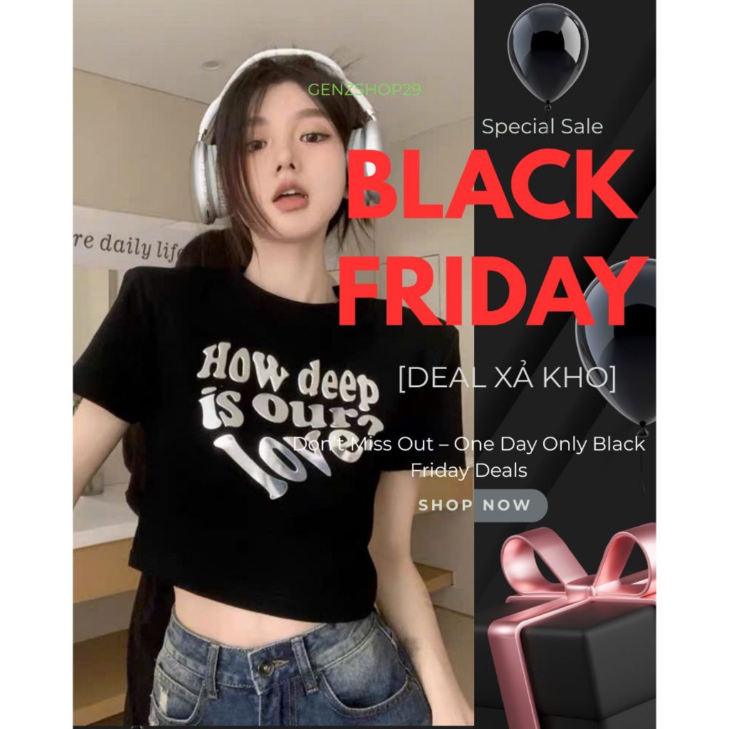 [Deal xả kho ] ÁO Thun Croptop TRÁI TIM BẠC Genzshop