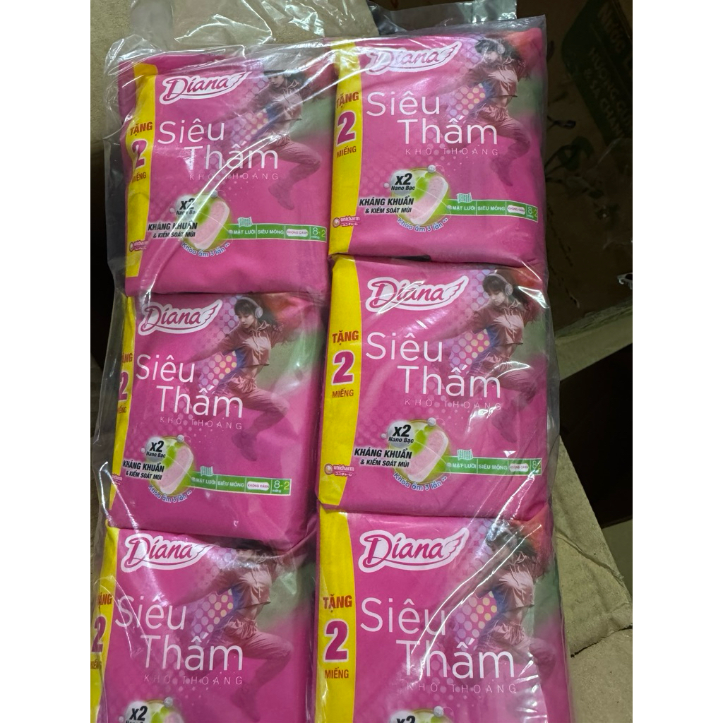 Combo 6 gói Băng vệ sinh DIANA siêu thấm siêu mỏng không cánh