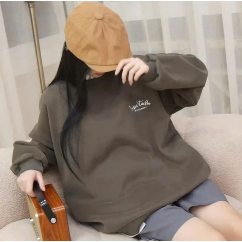 [SALE ĐẦU MÙA] Áo Sweater Unisex Lệch Vai, Cổ Tròn Dài Tay Nữ RANSHI Phong Cách Hàn Quốc Dễ Phối - SMCT