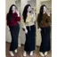 Áo len mềm cài khuy bọc buộc eo dài tay dày dặn