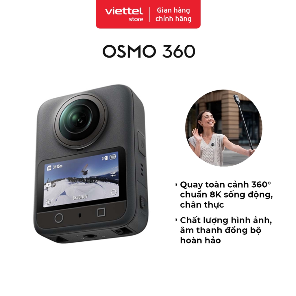Camera Hành Động DJI Osmo 360 Cảm Biến 1/1.1 inch, Quay Video 360 Độ Đột Phá Chuẩn 8K (DJI O360) | BigBuy360 - bigbuy360.vn