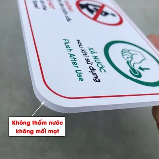 Bảng WC, Bảng nội quy WC, nội quy nhà vệ sinh - Bảng chỉ dẫn nhà vệ sinh, WC - Không thấm nước - Tặng kèm băng dính