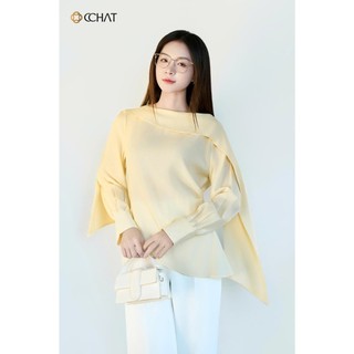 Áo Kiểu Nữ 𝐂𝐂𝐇𝐀𝐓 Dáng Suông Kiểu Majolica Chất Liệu Voan Mềm Mại 25ADE2003OT
