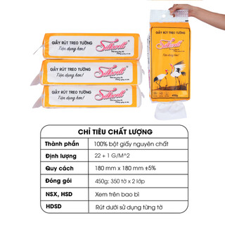 Combo bịch khăn giấy Silkwell rút đáy 450g 2 lớp siêu dai từ bột gỗ nguyên chất không tẩy trắng
