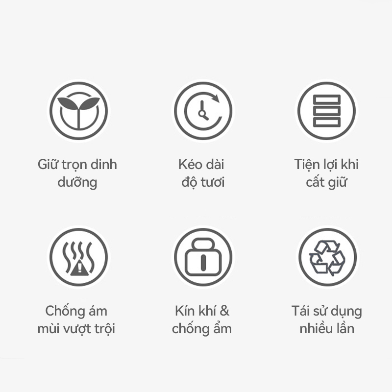 Combo 10 Túi Zip Giấy Nhôm ICON - Túi bảo quản thực phẩm tái sử dụng, giữ đồ tươi lâu