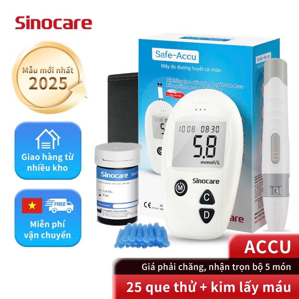 Review Máy Đo Đường Huyết Safe Accu Sinocare: Giá 165K, Có Tốt Không?