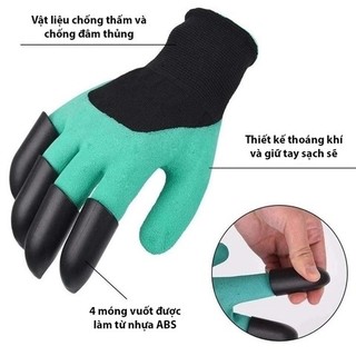 Đôi Găng Tay MÓNG NHỰA Hỗ Trợ Trồng Cây - Găng Tay Làm Vườn Móng Nhựa Hỗ Trợ Trồng Cây, Xới Đất, Chăm Sóc Cây