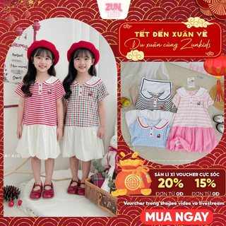 Váy Bé Gái Thun Thủy Thủ Kitty AZD567 – Form Dáng Bí, Cotton Mềm Nhẹ, Dễ Thương