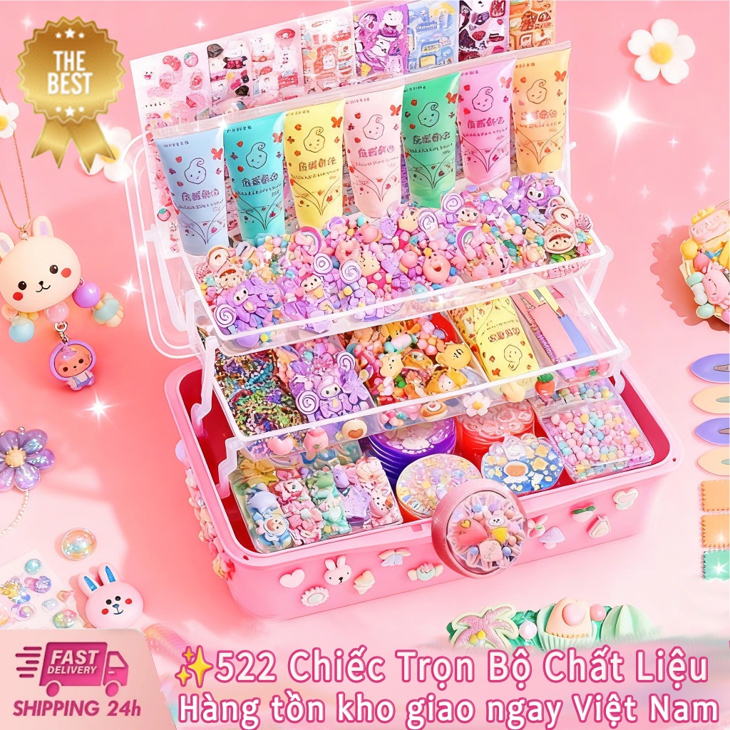 Guka Sticker Set màu hồng thiết lập Kem Keo DIY Keychain Set Vật chất ...