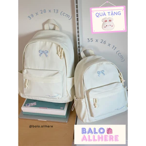 BaLo (XINHXINH) Balo Đơn Giản Thêu Nơ, Balo Hồng Cute BL42