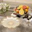 Đĩa Nhựa Viền Vàng Cao Cấp Decor Đựng Trái Cây, Khay Bày Hoa Quả Đế Cao Phong Cách Bắc Âu Decor Phòng Khách
