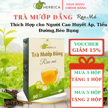 Trà Khổ Qua Rừng Rau Má HERBICA Được kết Hợp từ Các Thảo Mộc từ Thiên Nhiên, 1 Hộp 30 Túi lọc 5 gram