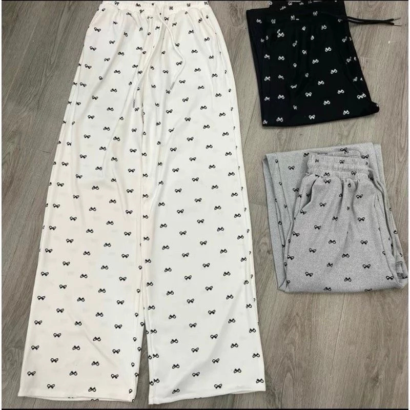 [Peinn] [ Rẻ Vô Địch ] Quần ống suông hoạ tiết chữ X cạp cao phong cách hàn quốc có dây rút freesize 38-55kg