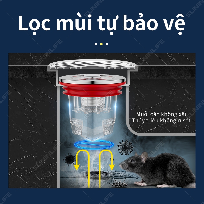 Nắp Đậy Cống Thoát Nước Sàn Nhà Tắm - Ngăn Mùi Hôi, Chống Côn Trùng, Cửa Đôi Thoát Nước 90