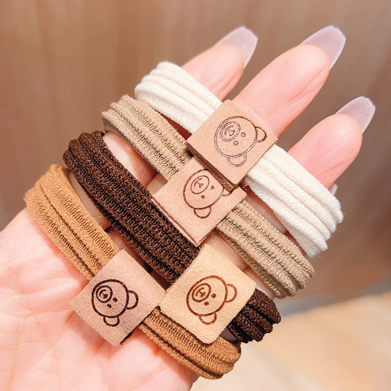 [Peinn] Set 5 Dây Buộc Tóc Nữ Hình Gấu Dễ Thương – Thun Buộc Tóc Co Giãn, Phụ Kiện Tóc Hot Trend ZHXY-001