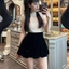 Chân Váy Xếp Ly Nhung Cạp Cao Hồng Ngọc Dáng Xòe Tôn Dáng Chất Liệu Mềm Mịn Dày Dặn Có Quần Bảo Hộ 039QN