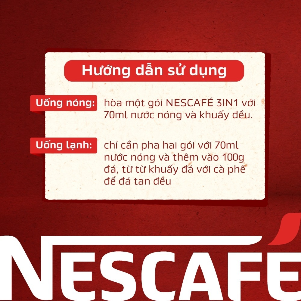 [Tặng Bộ 3 hũ đựng gia vị] Cà phê Hòa tan NESCAFÉ VỊ RANG ĐẬM 46 gói Đậm Thơm Hoàn Hảo
