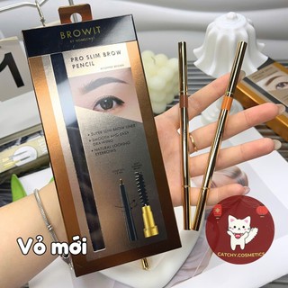 [NONGCHAT] Chì Kẻ Chân Mày Nongchat 2 Đầu, Đầu Chỉ Mảnh 1.5mm, Pro Slim Brown Pencil, 0.06g