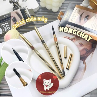 [NONGCHAT] Chì Kẻ Chân Mày Nongchat 2 Đầu, Đầu Chỉ Mảnh 1.5mm, Pro Slim Brown Pencil, 0.06g