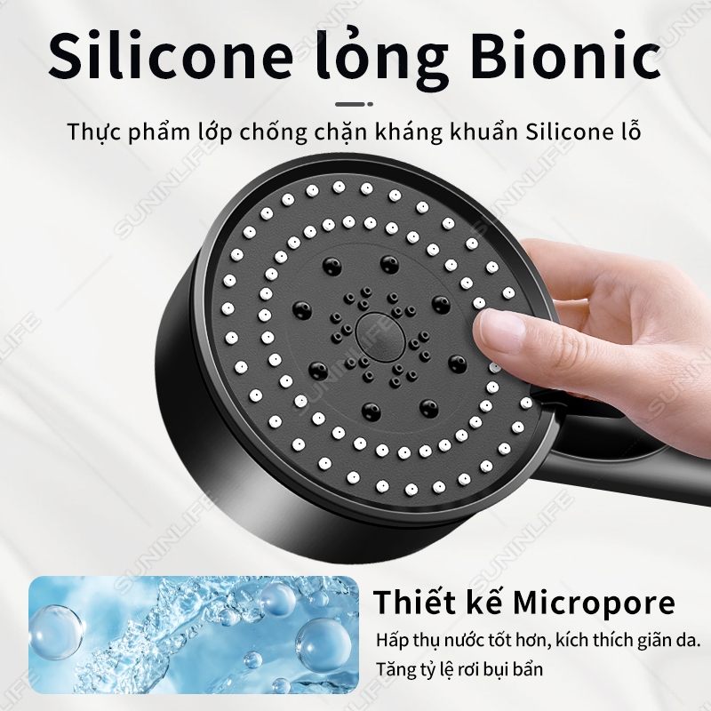 Bộ Vòi Sen Nhà Tắm Tăng Áp 3 Món 5 Chế Độ Dòng Nước vòi hoa sen nóng lạnh - SUNINLIFE