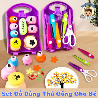 Bộ Dụng Cụ Thủ Công DIY Sáng Tạo Cho Bé Sẵn Kéo Ziczac, Dập Nổi Giấy Hình Dáng Đáng Yêu Cho Bé Làm Đồ Handmade Tại Nhà
