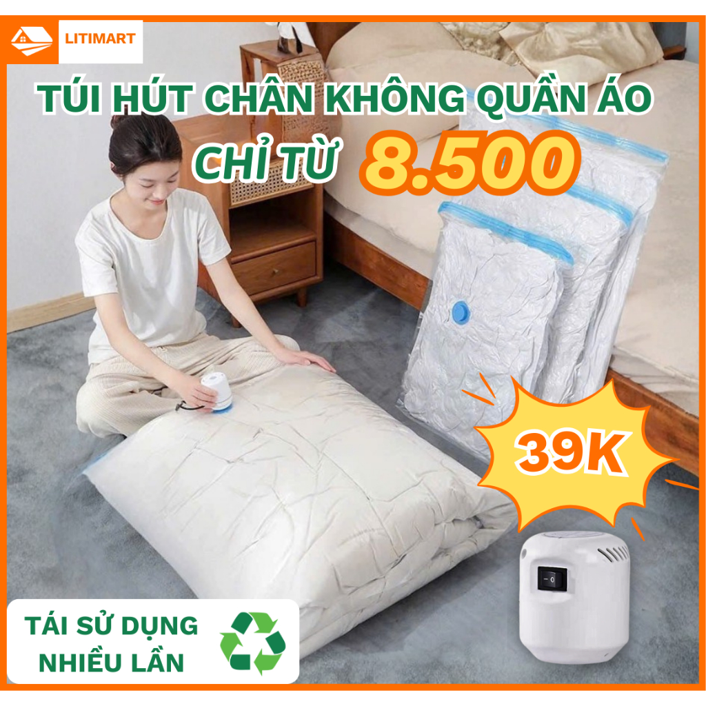 TÚI HÚT CHÂN KHÔNG ĐỰNG QUẦN ÁO, chống ẩm mốc.