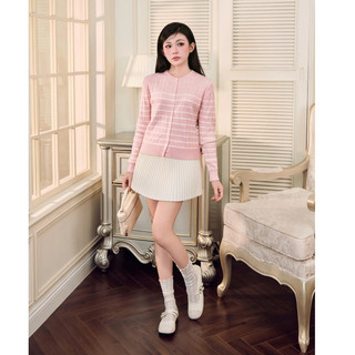 DELIZ - Áo len cardigan len vặn thừng phối kẻ dài tay cao cấp cho nữ, BST thu đông CD106