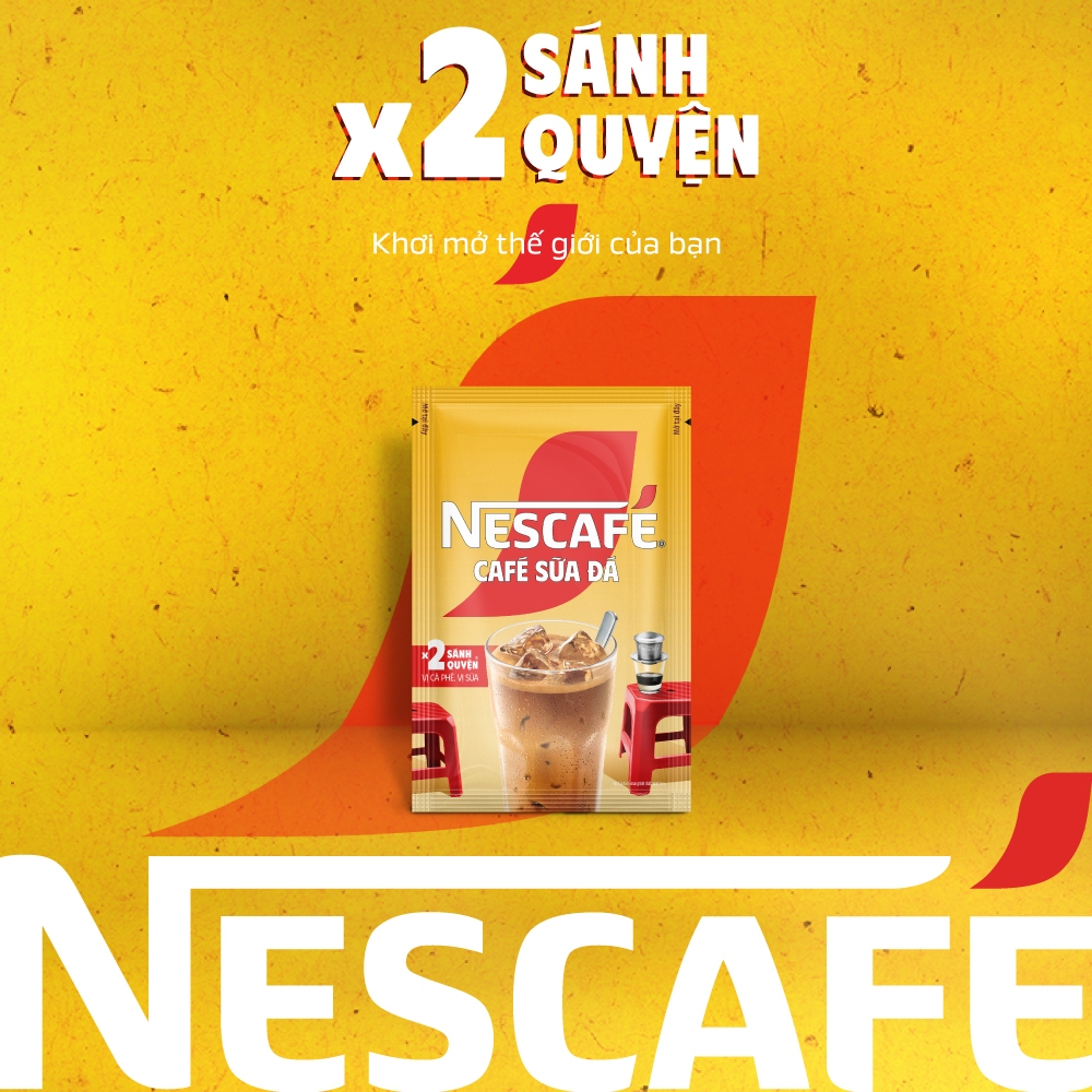 [Tặng Ca đá Nescafé] Combo 3 Bịch Cà phê Hòa tan NESCAFÉ CAFÉ SỮA ĐÁ 25 gói Nhân đôi sánh quyện