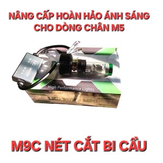Bi Cầu LED cho xe Dream M9C DZOOM-R02 45W Chân M5 Siêu Sáng Cos Cắt Nét Pha Gom Xa Quạt Tản Nhiệt