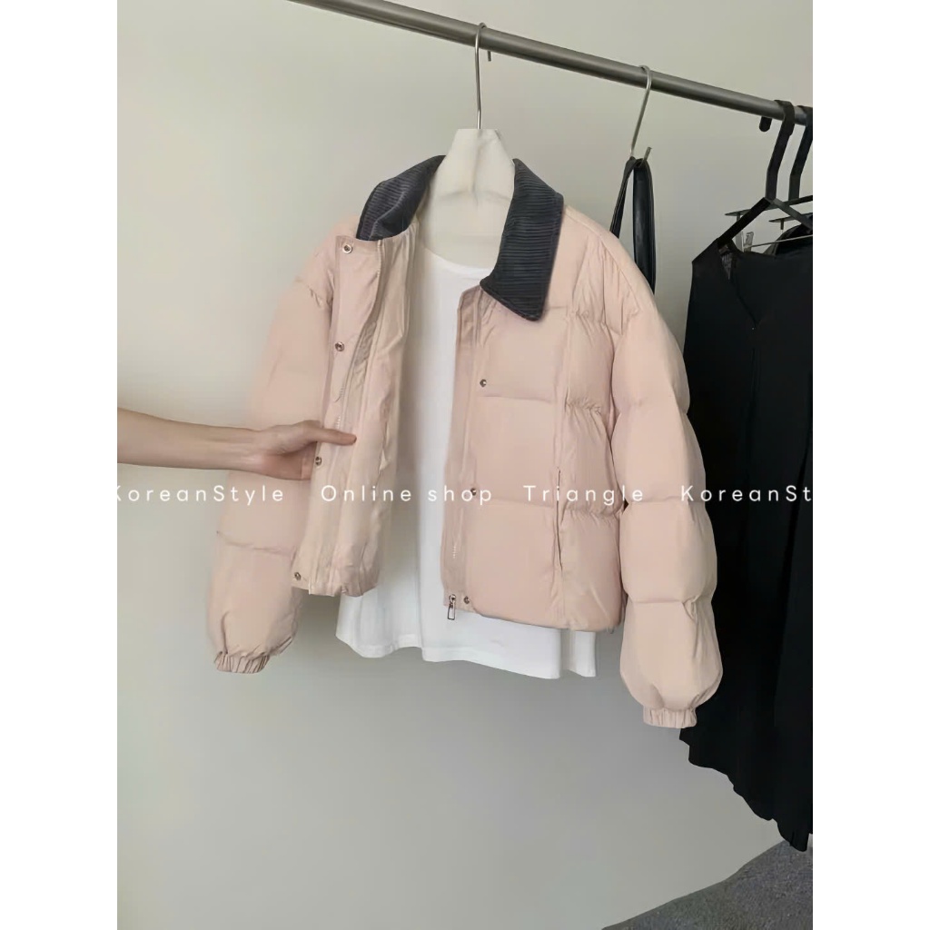 TRIANGLE - Korea puffer jacket (Cân nhắc kỹ, returned is not welcomed)- Áo phao Hàn Quốc cao cấp cổ nhung polo